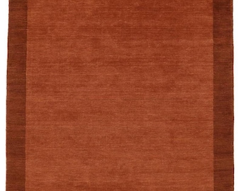 Handloom frame rug - Rust Red Color Wool Rug Handwoven, hand knotted high pile Rug, traditional weave Rug Bohemian Rug ! Custom Rugs