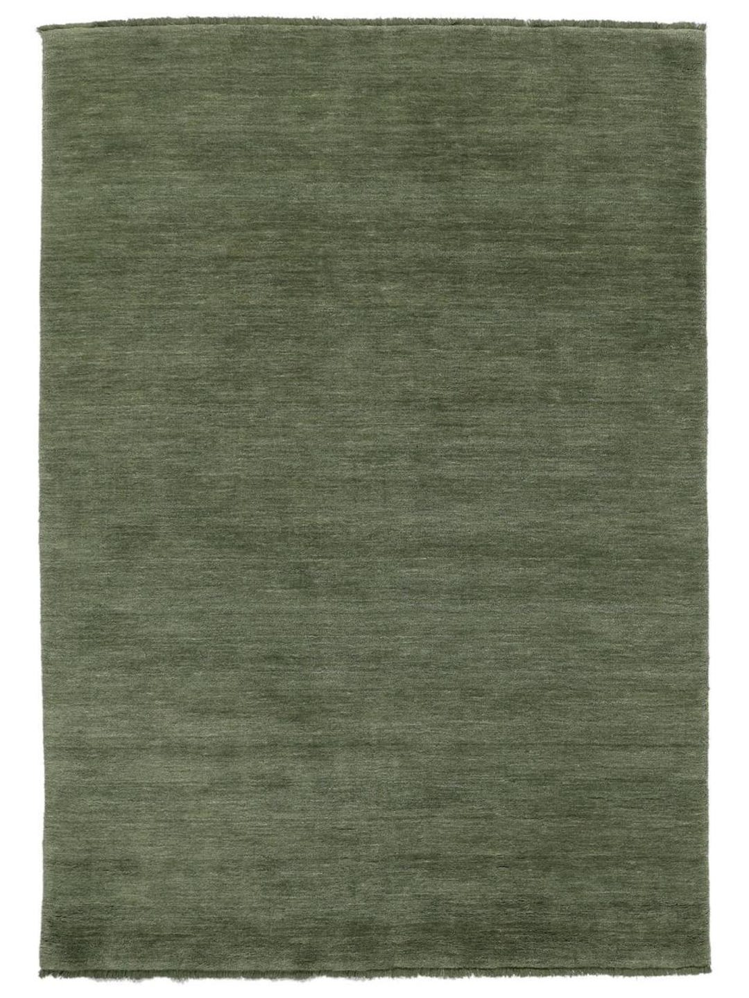 Solid Green Rug Solid Green Colour Hand Knotted Modern Handloom Fringes 100% Wool Hand ...
