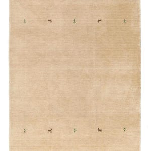 Handloom Gabbeh Giza Beige color Wool Rug Handwoven, hand knotted high pile Rug traditional weave Rug Bohemian Rug Custom Rug