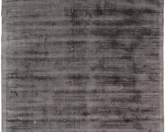 Elegant Dark Brown Area Rug - Minimalist Hand-Knotted Wool Silk Handmade Brown Wool Silk Rug Luxury Textured Area Carpet Soft Durable Brown