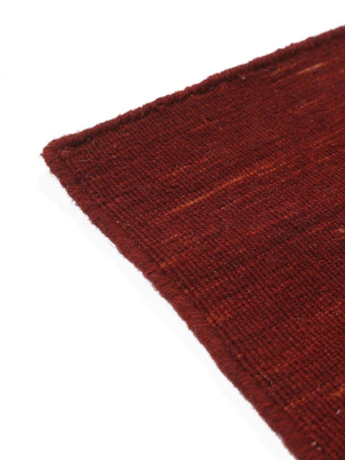 Solid Kilim Loom - Dark Red Color Wool Kilim Rug Handwoven, Handmade ...