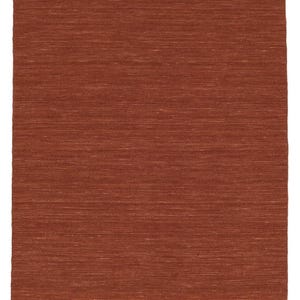 Solid Kilim loom - Rust Color Wool Kilim Rug Handwoven, Handmade Rug, Flatweave Rug, Bohemian Rug Durrie Rug Custom Wool Rug Durrie