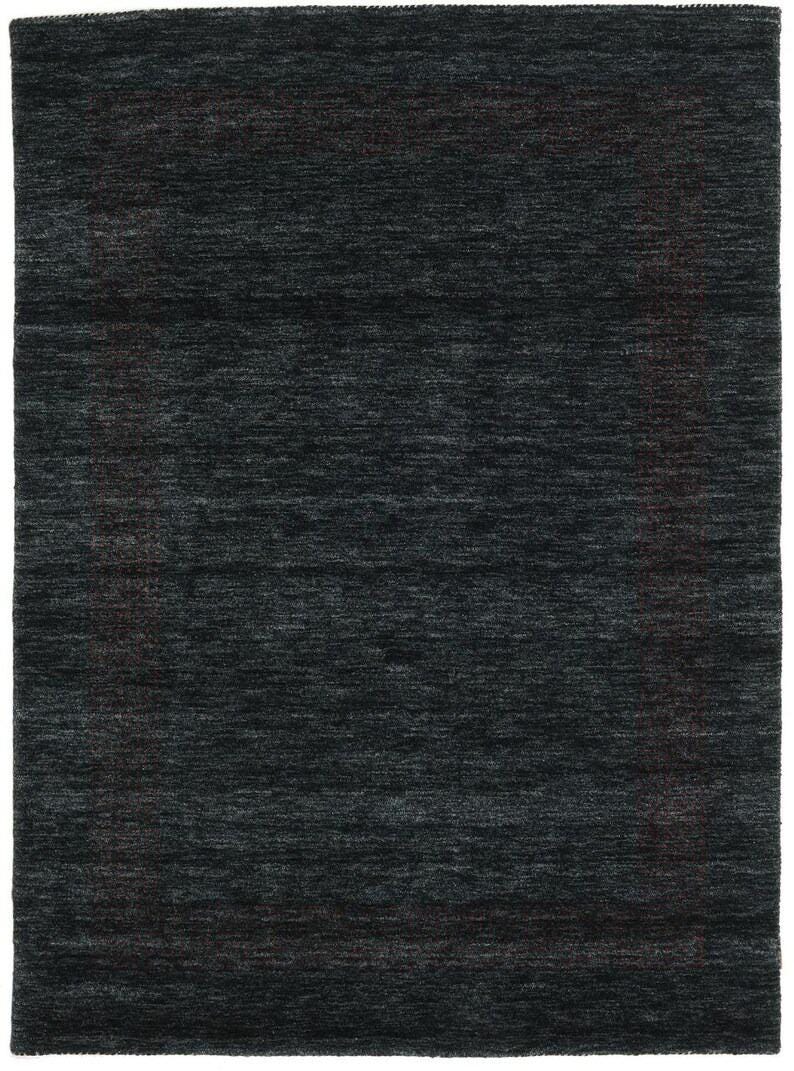 Black Gabbeh Rug, Hand Knotted Wool Rug, Modern Minimalist Area Rug, Charcoal Style Carpet, Custom Living Room Rug image 1