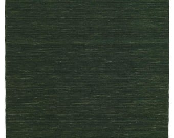 Solid Kilim loom - Forest Green Color Wool Kilim Rug Handwoven, Handmade Rug, Flatweave Rug, Bohemian Rug Durrie Rug Custom Wool Rug Durrie