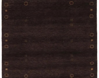 Handgeknüpfter Gabbeh Loribaft Wollteppich Handgefertigt Einzigartiger Wollteppich Einzigartiges Design Einzigartiges Design