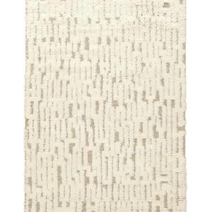 Modern Handwoven Wool Area Rug | Ivory & Beige Shaggy Wool Rug | Neutral Boho Living Room Rug | Custom High-Pile Textured Rug