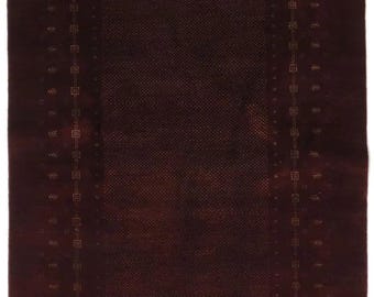 Hand Knotted Gabbeh Loribaft Burgundy color Wool Rug Handwoven, hand knotted high pile Rug traditional weave Rug Bohemian Rug Custom Rug