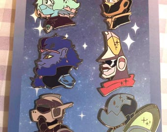 Set de pines esmaltados hechos por fans de TWRP Starlight Brigade