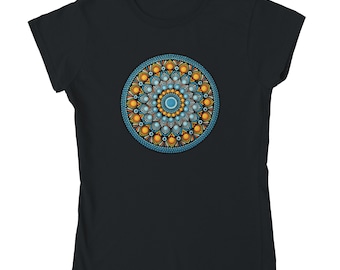 Handmade Mandala Print Women's T-Shirt: Boho Cotton Tee