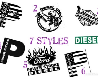Diesel truck die cut vinyl decal laptop, car, window, 2 styles