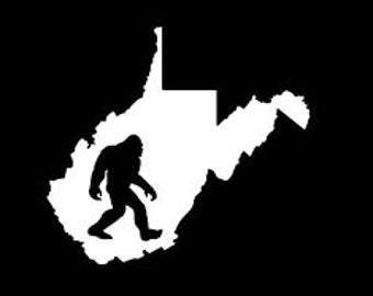 West Virginia State Bigfoot Sasquatch vinyl decal sticker car, 2 styles