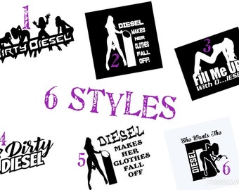 Dirty Diesel Girl Decal, Funny Die Cut Vinyl Sticker