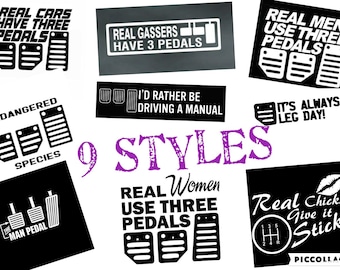 Manual Transmission Decal, Stick Shift, 9 Styles