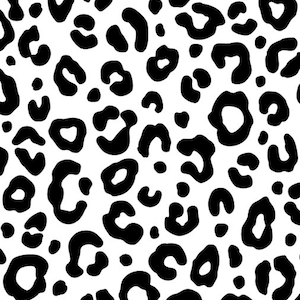 Puede incluir: Patrón sin costuras en blanco y negro con manchas de leopardo.