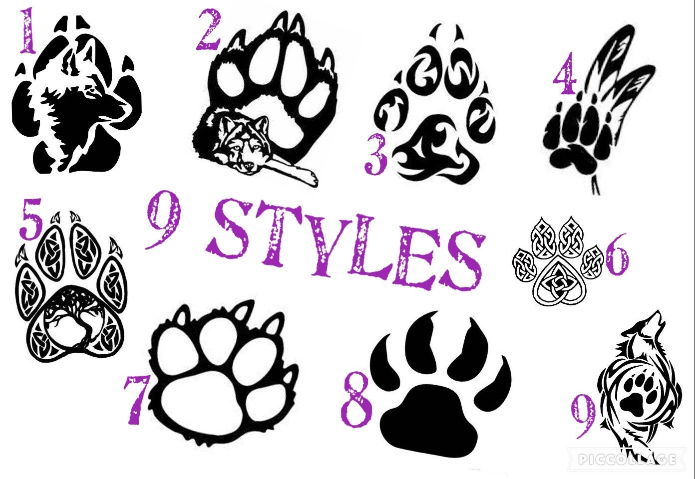 Wolf paws howling feather tribal die cut vinyl decal laptop, car, window, 9 styles