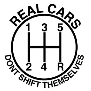 Manual Shift Vinyl Decal, Car Humor Sticker, 5 or 6 Speed image 3