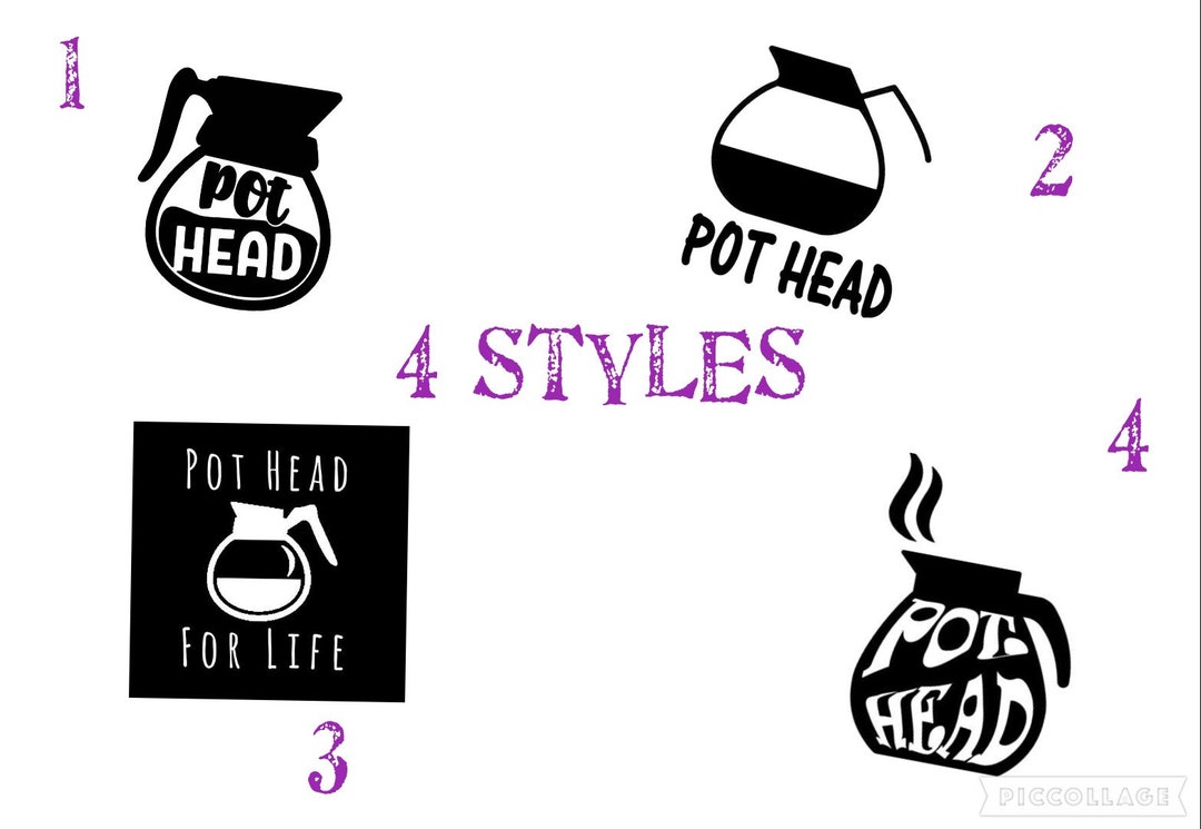 Coffee Pot Head Vinyl Decal, Funny Car Laptop Sticker - Etsy