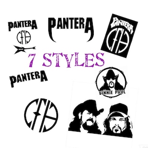 Pantera Cowboys from Hell Dimebag Dime Darrel Vinnie Paul Rock chitarra Thrash Metal vinile adesivo portatile, auto, finestra, chitarra, paraurti, 8 stili
