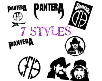 Pantera Cowboys from Hell Dimebag Dime Darrel Vinnie Paul Rock Gitarre Thrash Metal Vinyl Aufkleber Laptop, Auto, Fenster, Gitarre, Stoßstange, 8 Styles