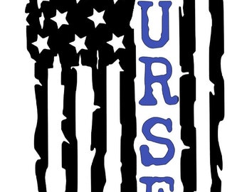 Krankenschwester USA Flagge, Multi Farbe, 2 Farbe, LKW Auto Auto Fenster sterben geschnitten Vinyl Aufkleber Aufkleber Handy Handy