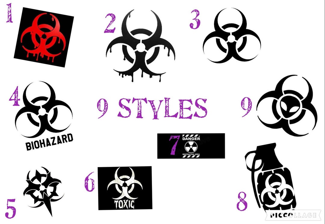 Biohazard Blood Drip, Hand Grenade, Toxic, Alien, Die Cut Vinyl Decal