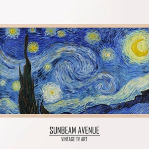 Samsung Frame TV Art | Van Gogh Starry Night Landscape Painting | Vintage Vincent Van Gogh Art | Instant Download - 0113TVVG