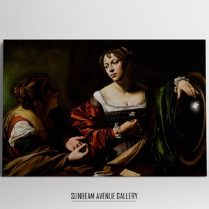 Caravaggio Wall Art | Martha And Mary Magdalene (c1599) | Baroque Painting | Religious Art | Instant Download | Printable Wall Art - 0801P