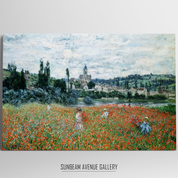 Claude Monet Wall Decor | Poppy Field Near Vetheuil 1879 | Famous Painting | Instant Download | Fine Art | Monet Botanical Print - 0568PH