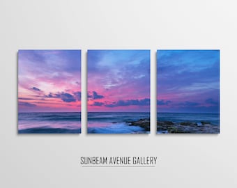 Set of 3 Beach Print Ocean Wall Art, Beach Wall Art Set of 3 Ocean Photography Ocean Print Coastal Wall Art, Waves Wall Decor, Sea - 1423P