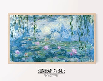 Samsung Frame TV Art 4K Nymphéas Célèbre Claude Monet Peinture. Téléchargement instantané de Botanical Wall Art pour le Frame TV. - 0029TVM