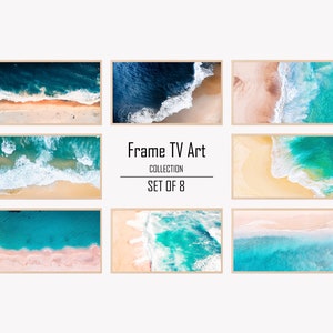 Set of 8 Samsung Frame Tv Art | Beach Art For Frame Tv | Ocean Tv Art | Digital Download - 1576TVS