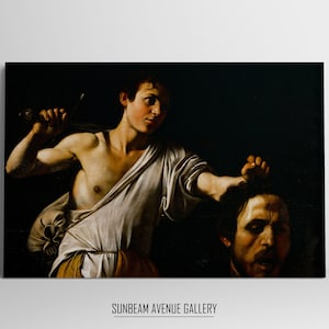 Caravaggio Wall Art | David With The Head Of Goliath | Baroque Painting | Religious Art | Instant Download | Printable Wall Art - 0798P