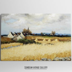Vintage Wheat Field Life Painting / Impressionismo Painting / Autumn Wall Art / Farmhouse Decor / Instant Download / Stampabile - 0873PI