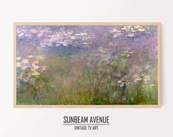 Samsung Frame TV Art 4K Water Lilies Famous Claude Monet Painting. Instant Download Botanical Wall Art for the Frame TV. - 0033TVM
