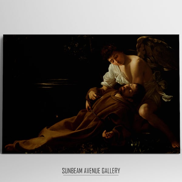 Caravaggio Wall Art | Saint Francis Of Assisi In Ecstasy (c1595) | Baroque Painting | Religious Art | Instant Download - 0806P