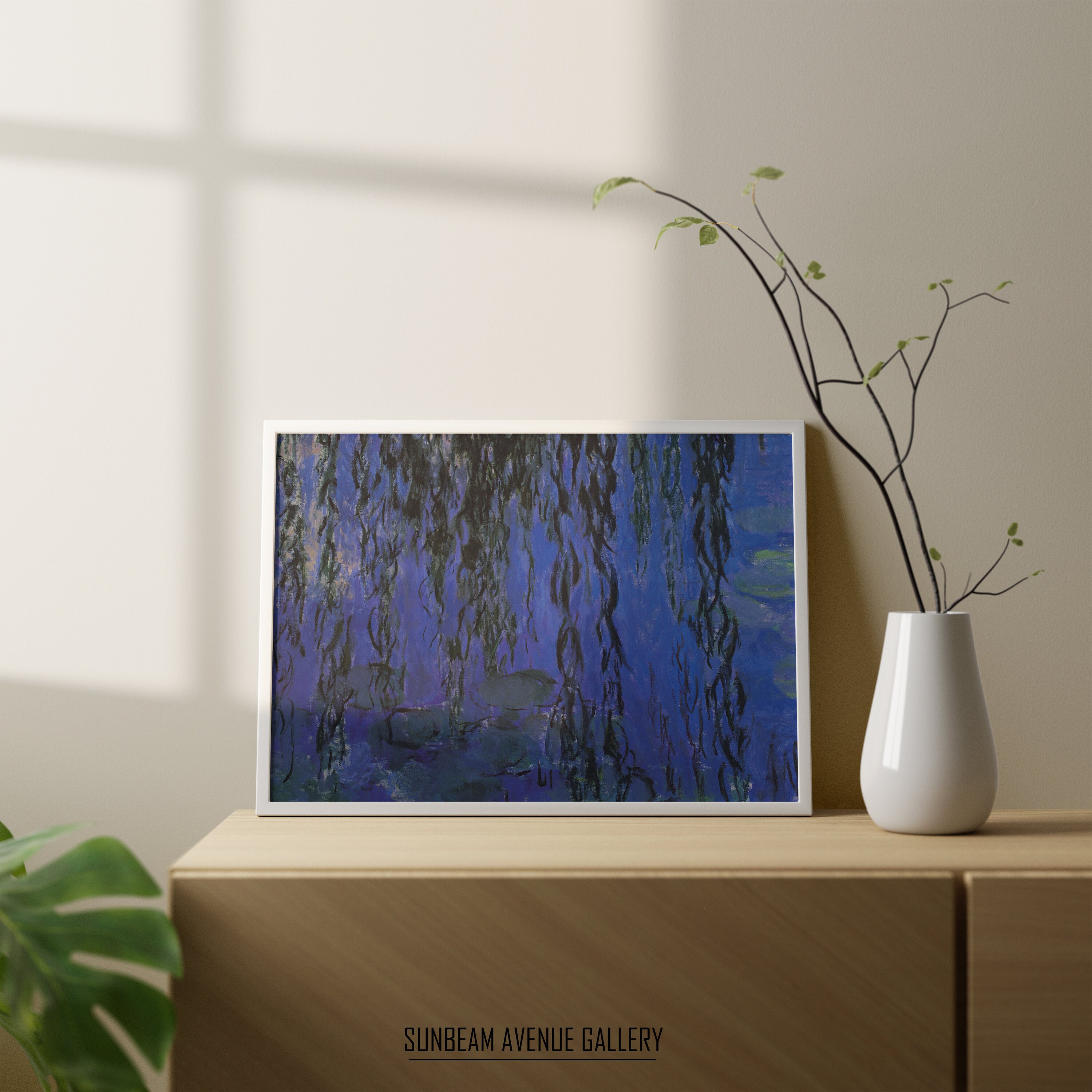 Claude Monet Wall Decor | Water Lilies and Weeping Willow Branches 1916 ...