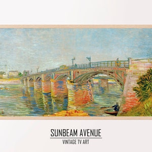 Samsung Frame TV Art 4K Seine Bridge Pintura famosa de Vincent van Gogh. Download instantâneo da paisagem de van Gogh para o - 0096TVVG