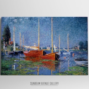 Claude Monet Wall Decor | Red Boats At Argenteuil | Famous Painting | Instant Download | Fine Art | Monet Botanical Print - 0603PH