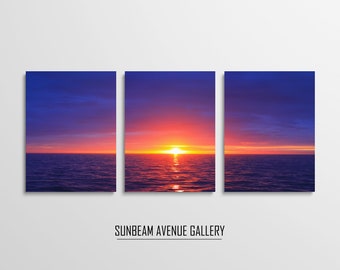 Set of 3 Beach Print Ocean Wall Art, Beach Wall Art Set of 3 Ocean Photography Ocean Print Coastal Wall Art, Waves Wall Decor, Sea - 1420P