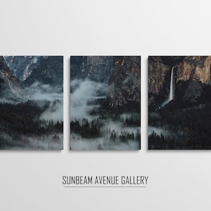 Set of 3 Yosemite Wall Art Set of 3, Large National Park Poster, Yosemite Fall 3 Pieces Wall Art, Yosemite Print DIGITAL - 1680PL