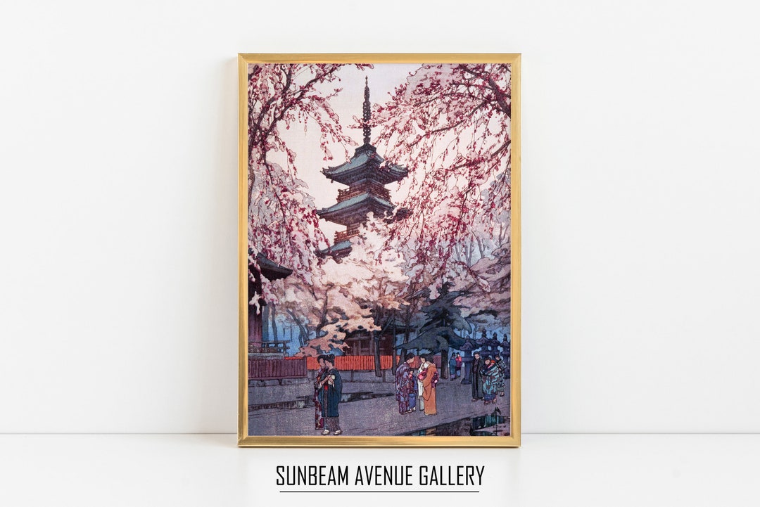 Antique Japanese Wall Art A Glimpse of Ueno Park Asian Painting Ukiyoe