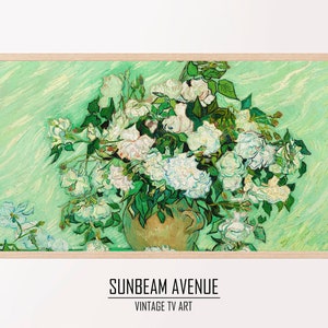 Samsung Frame TV Art | Van Gogh White Flowers in Vase Still Life Painting | Vintage Vincent Van Gogh Art | Instant - 0107TVVG