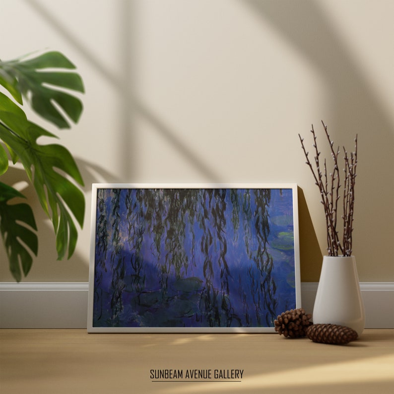 Claude Monet Wall Decor | Water Lilies and Weeping Willow Branches 1916 ...