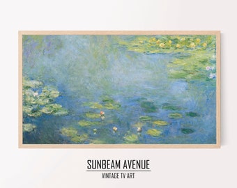 Samsung Frame TV Art 4K Water Lilies Famous Claude Monet Painting. Instant Download Botanical Wall Art for the Frame TV. - 0031TVM