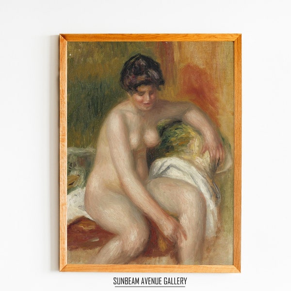 Pierre-Auguste Renoir Wanddecoratie | Pierre Auguste Renoir Femme Nue Dans Un Interieur | Beroemde schilderij | Direct downloaden | Beeldende Kunst - 0459P