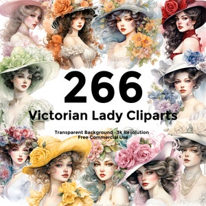 266 Victorian Women Clipart, Victorian Woman Ephemera, Vintage Lady PNG, Vintage Woman, Scrapbook, Paper Crafts - 2315PC
