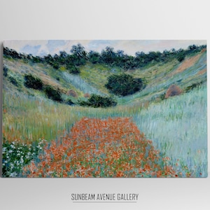 Claude Monet O campo de papoulas pintando a famosa arte de Monet. Download instantâneo de decoração vintage. Arte de parede para impressão de paisagem vintage. - 0591PH