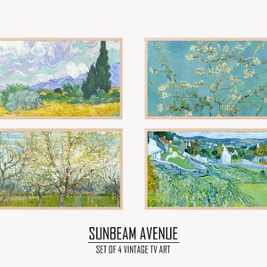 Set of 4 Samsung Frame TV Art | Van Gogh Famous Painting | Vintage Vincent Van Gogh Art | Instant Download - 1201TVS