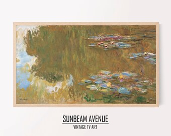 Samsung Frame TV Art 4K Water Lilies Famous Claude Monet Painting. Instant Download Botanical Wall Art for the Frame TV. - 0032TVM