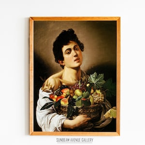 Caravaggio Wall Art | Boy With A Basket Of Fruit(1593) | Baroque Painting | Religious Art | Instant Download | Printable Wall Art - 0814P
